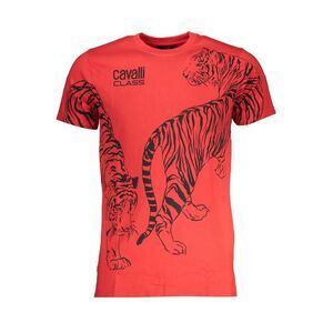 Cavalli Class Red Cotton Men Men's T-Shirt